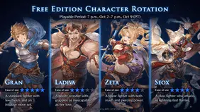 Granblue Fantasy Versus: Rising Character Rotation [Oct 2 - Oct 9]
