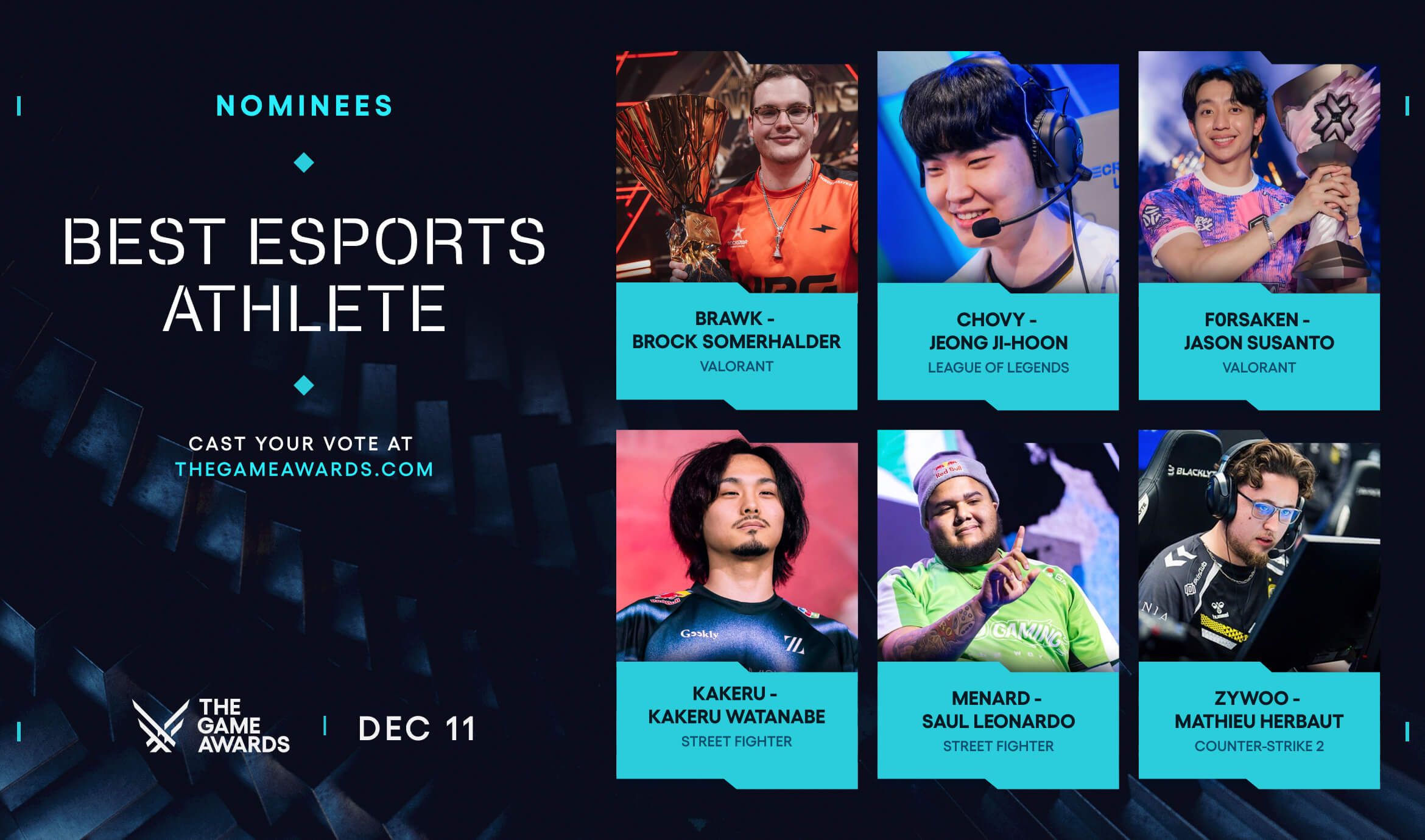 MenaRD, Kakeru Nominated For Best Esports Athlete Of The Year At TGA