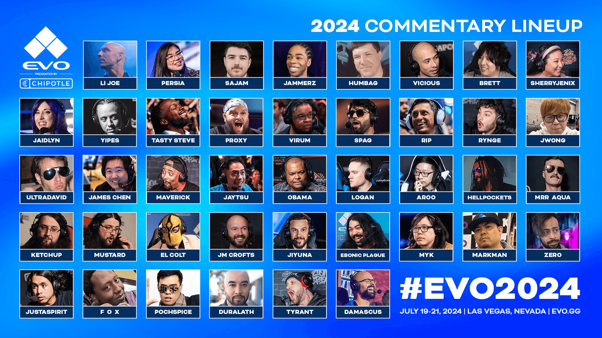 Evo 2024's Commentators & Hosts Line up Revealed