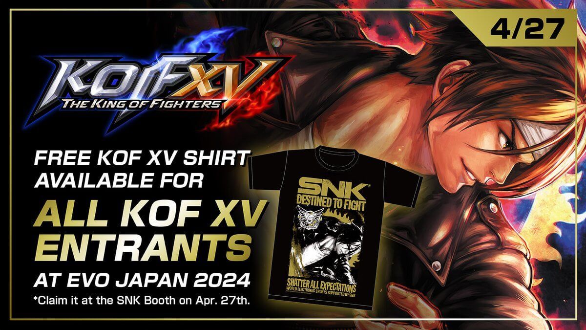 All KOF XV Participants At Evo Japan To Get Free T-Shirts