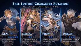 Granblue Fantasy Versus: Rising Free Character Rotation [Nov 14 - 21]