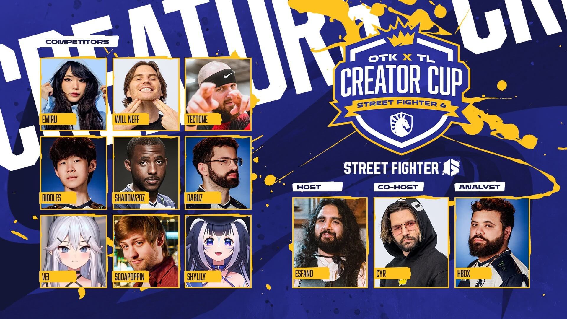 OTK x Team Liquid Street Fighter 6 Creator Cup Announced