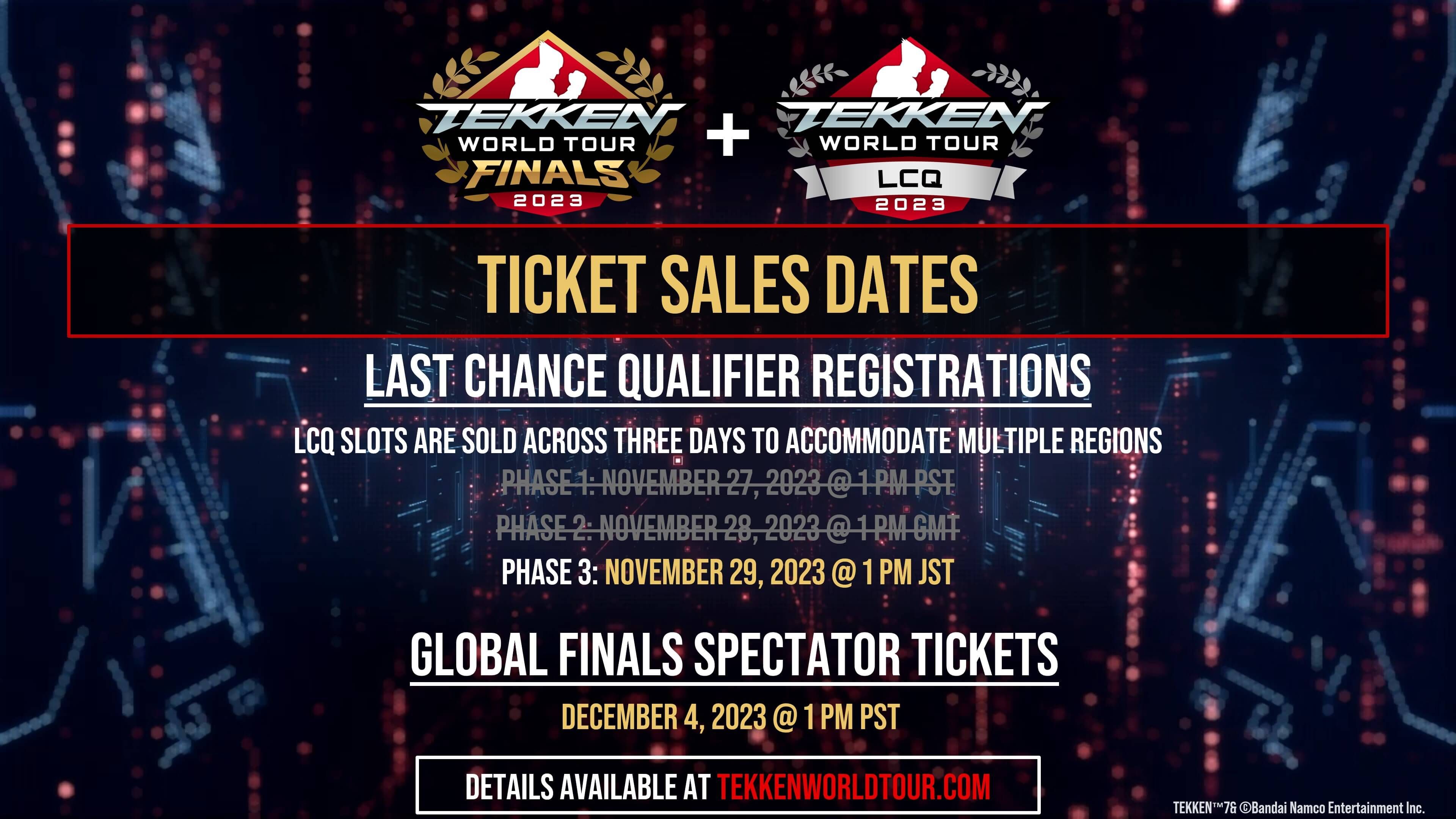 Tekken World Tour 2023 Global Finals: Spectator Tickets Go Live