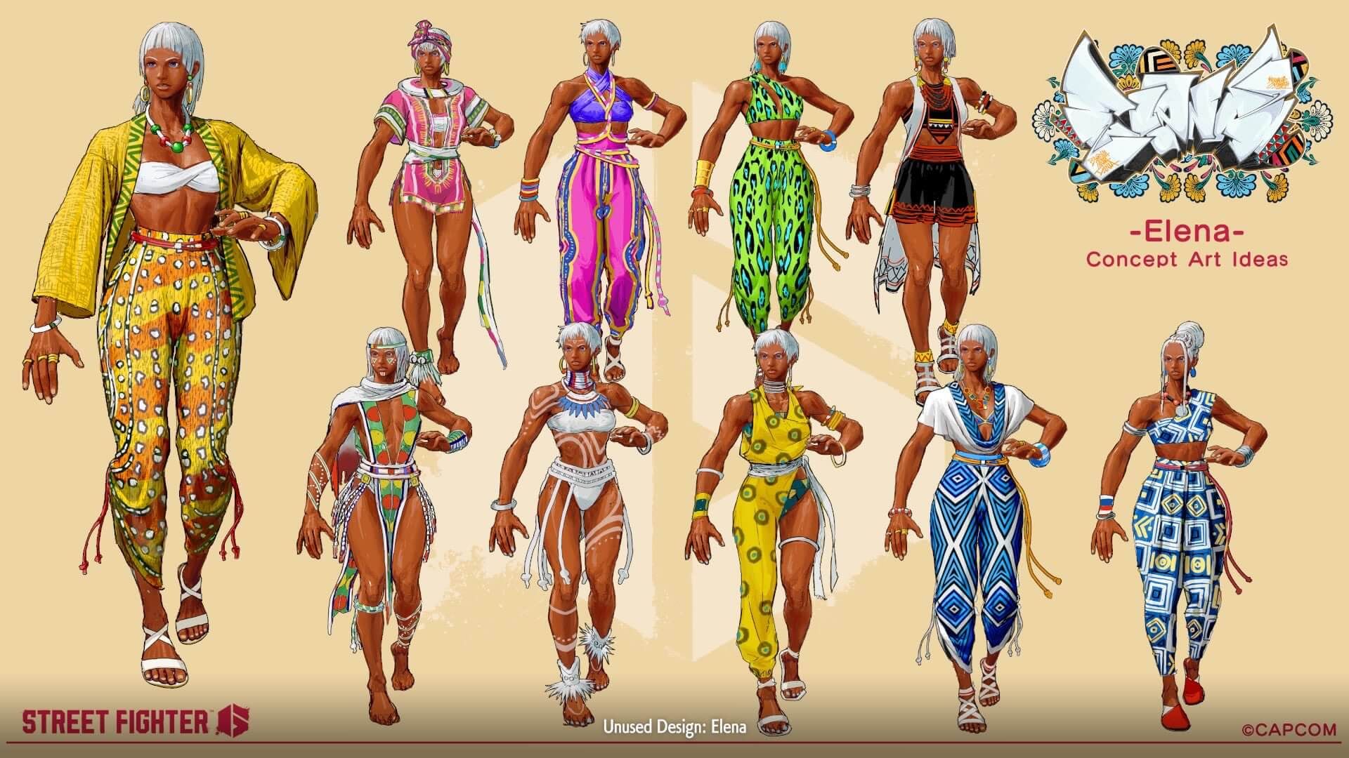 Street Fighter 6: Elena's Unused Concept Art Impresses