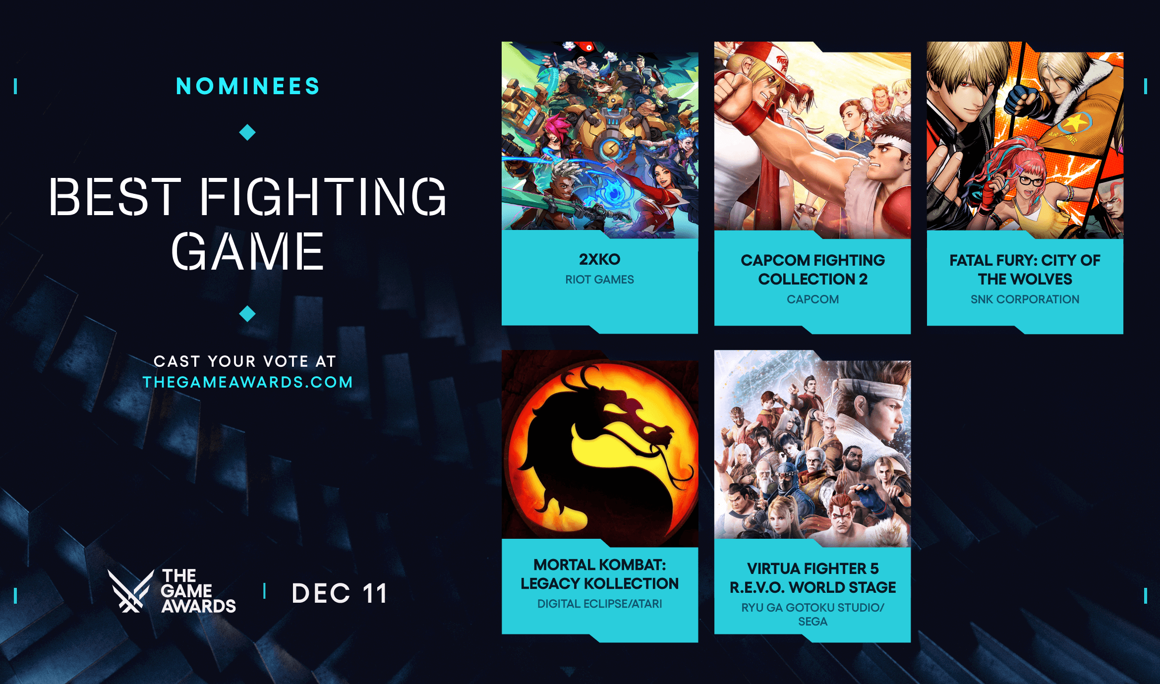 Best Fighting Game Nominees Revealed for The Game Awards 2025