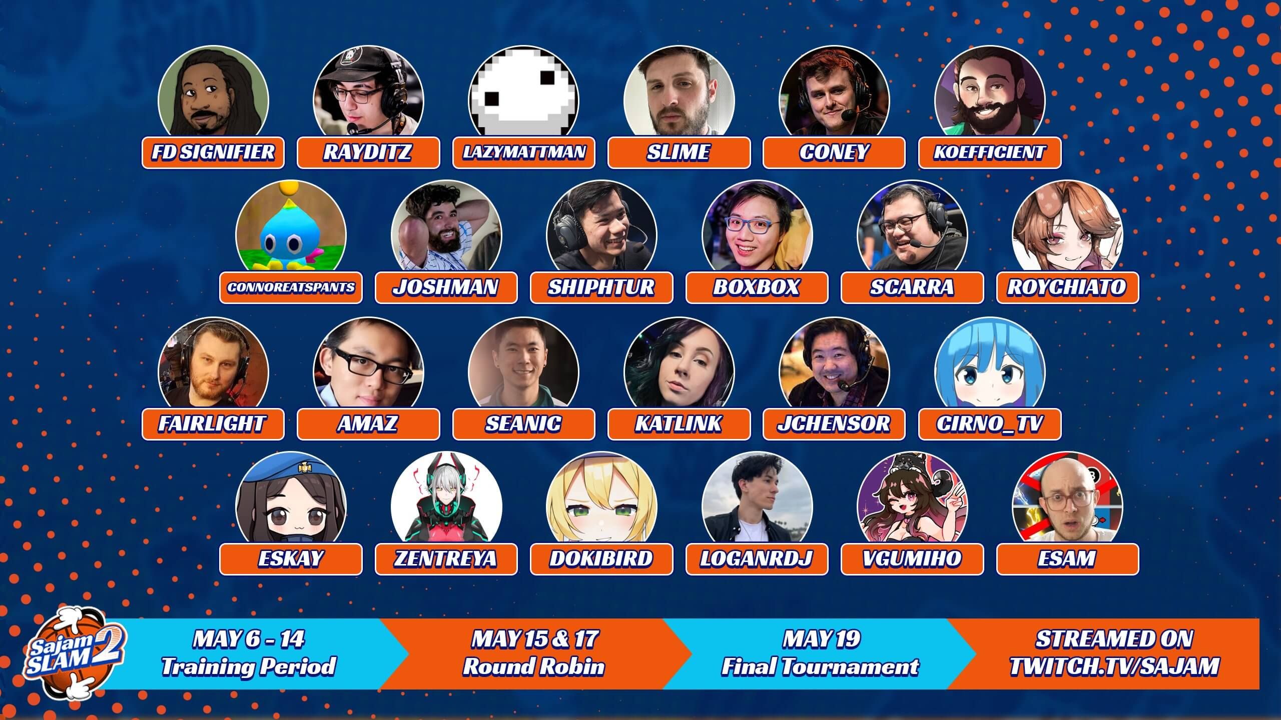 Players and Coaches For Sajam's Slam Announced