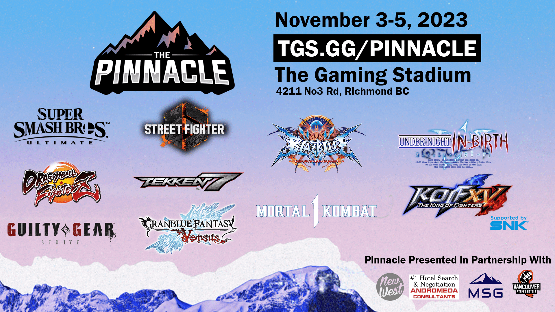 Pinnacle 2023: Games and Schedule