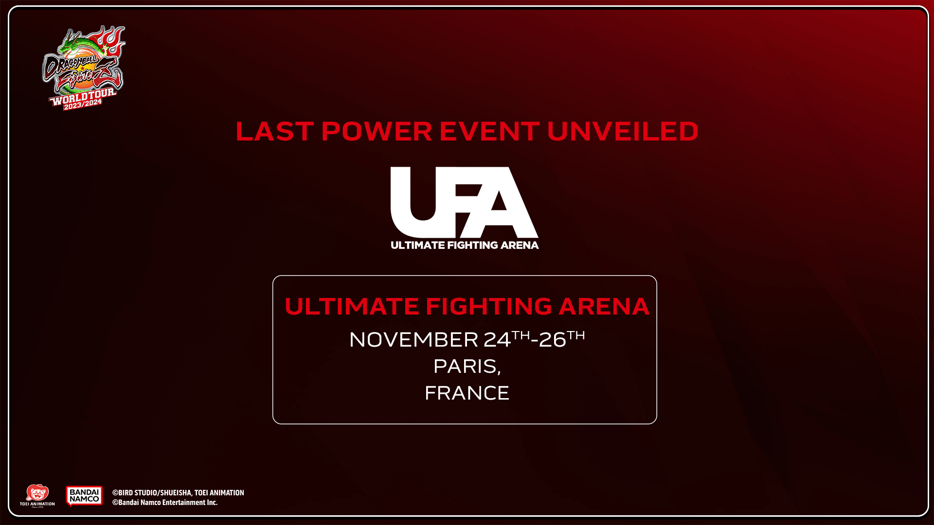 DBFZ World Tour 23/34 Last Stop Will be at UFA in Paris this November