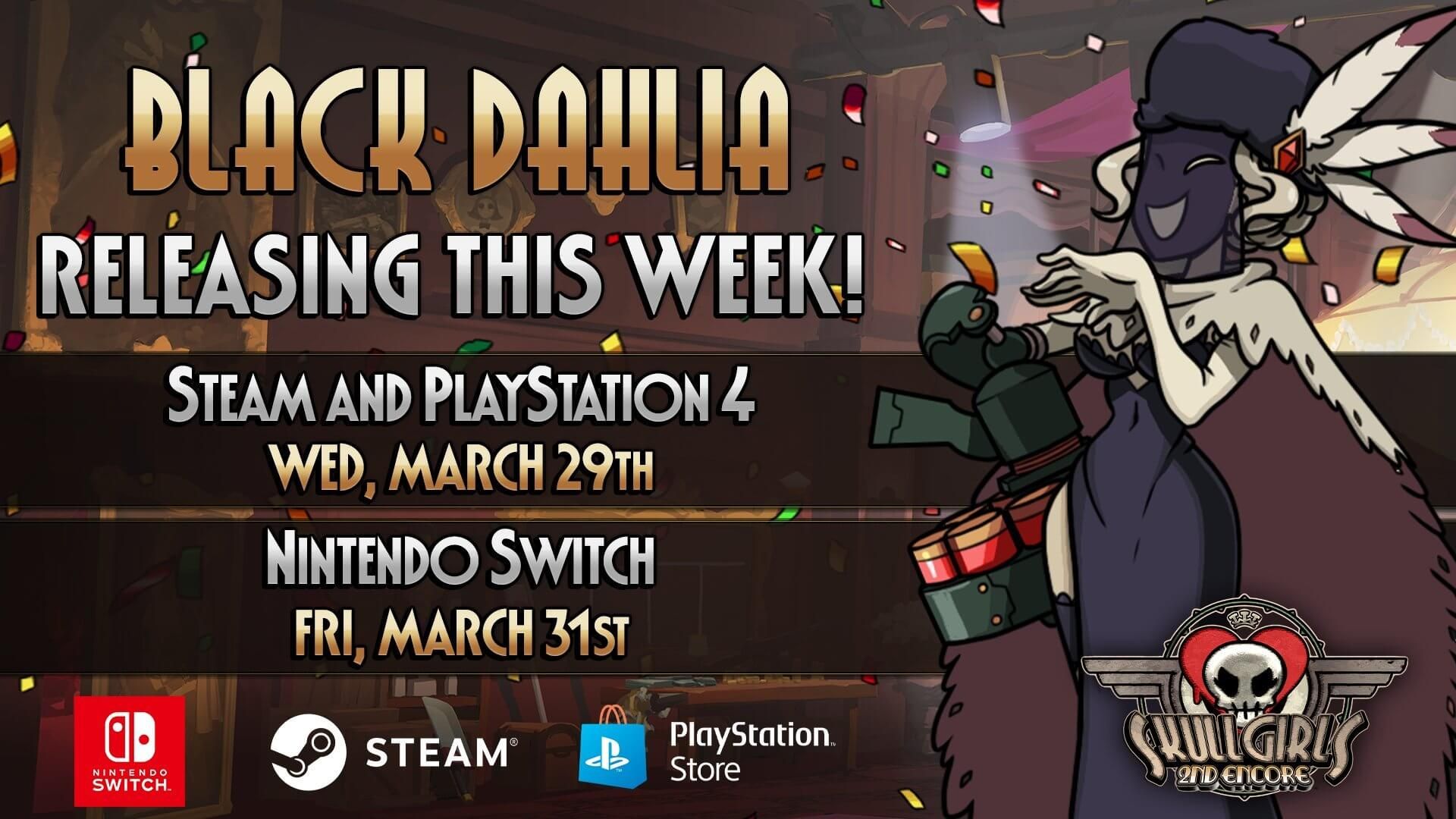 Skullgirls 2nd Encore DLC Character Black Dahlia Launches This Week