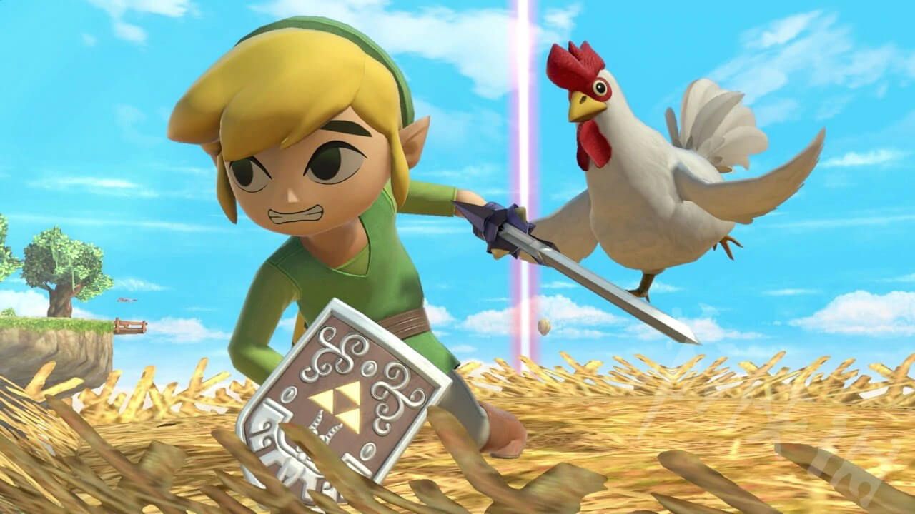toon Link and chicken