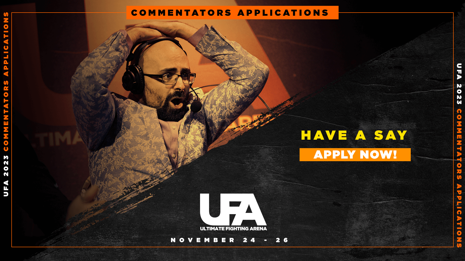 Commentator applications for UFA 2023 are open