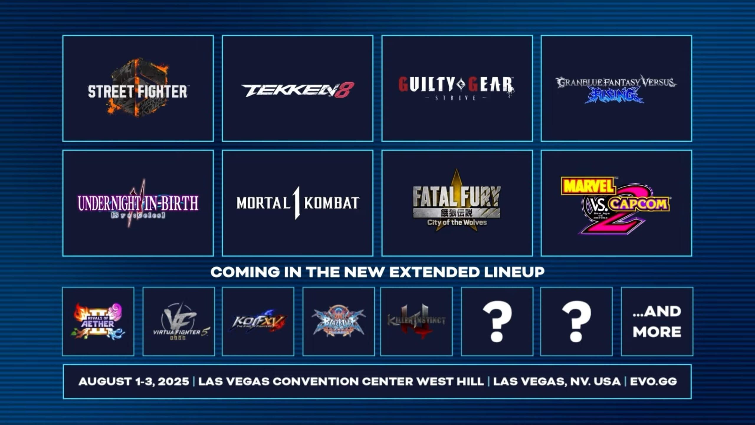 Evo 2025 Main Stage Games Revealed