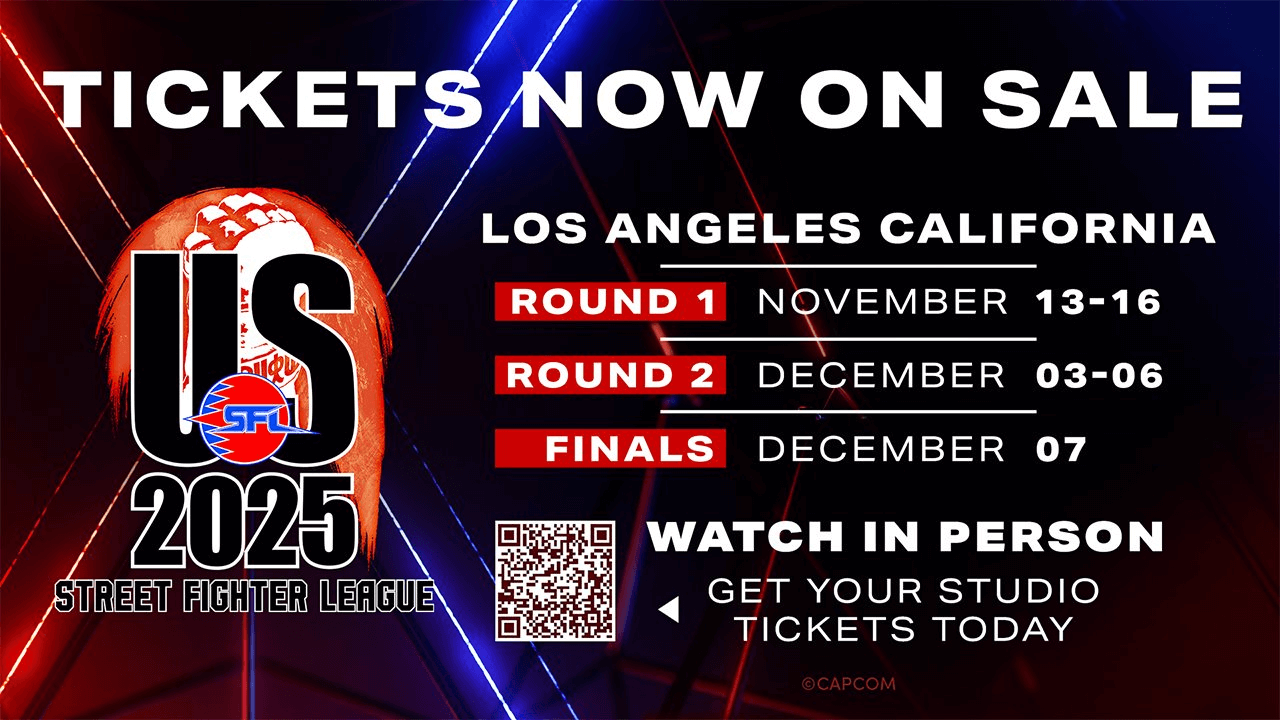 Live Tickets Live Now for Street Fighter League Finals in US and JP